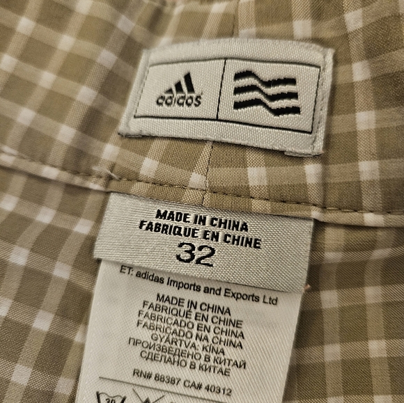 ADIDAS Plaid print Golf Shorts size 32 - Picture 3 of 4